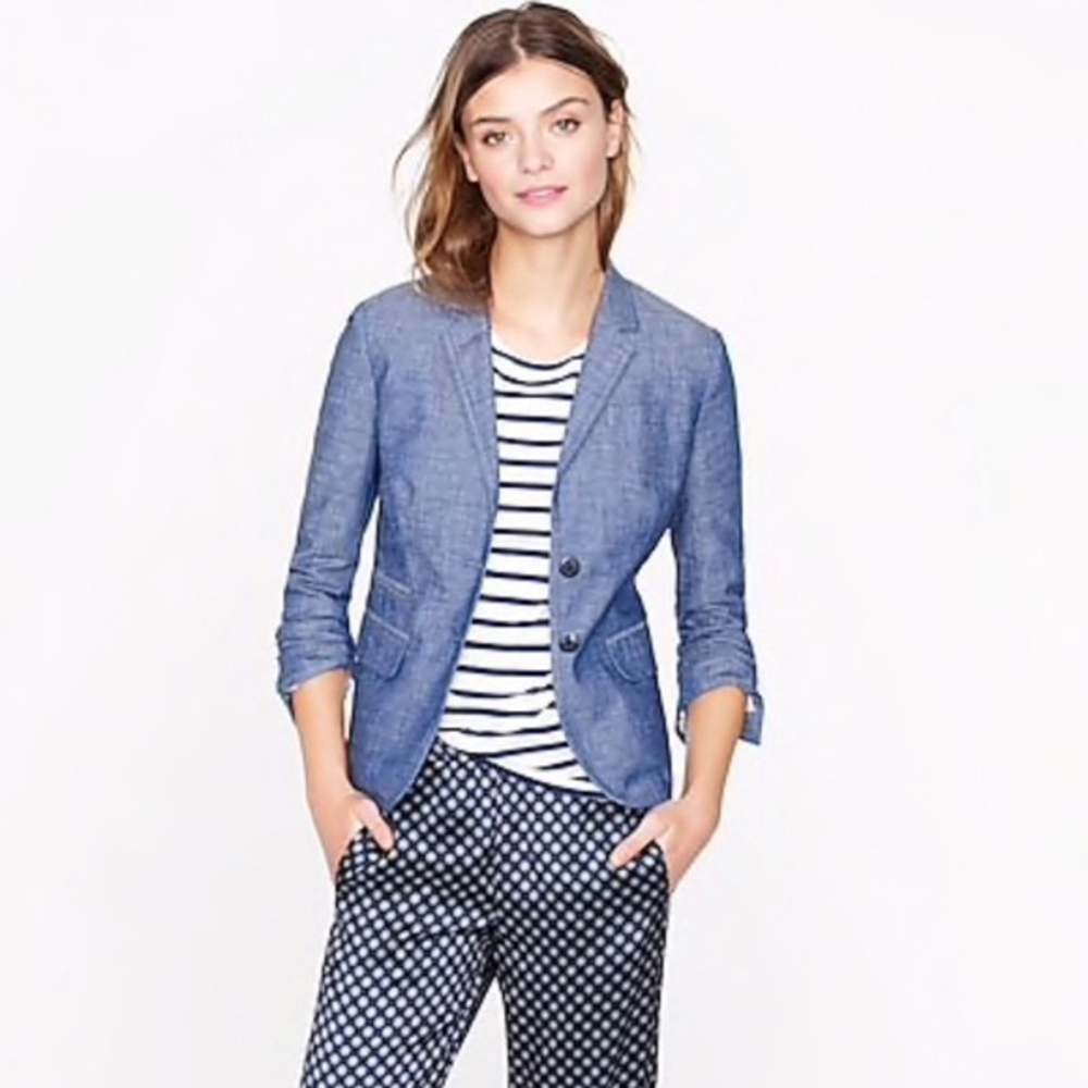 J.Crew Schoolboy Blazer Chambray Blue Style 70611
